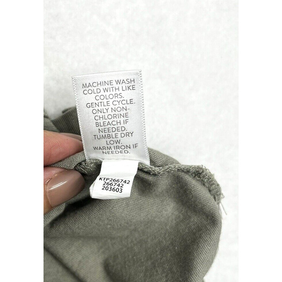 J Jill Embroidered Tunic Top Size XL Petite Cotton Blend Blouse Sage Green Boho - Picture 9 of 9